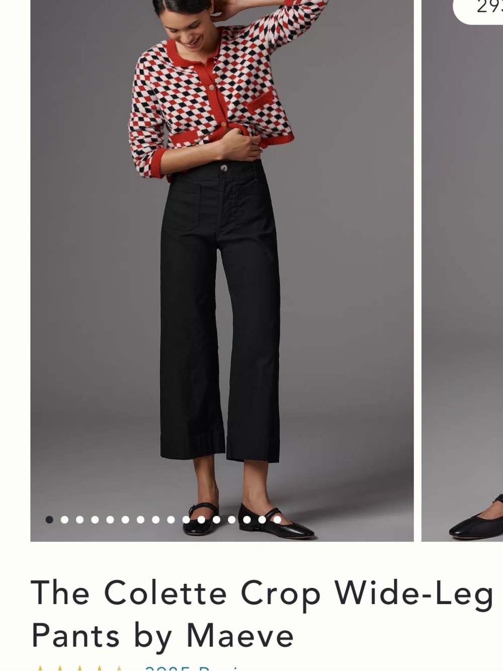 Anthropologie Maeve Collette Wide-Leg Crop Pants - Picture 3 of 3